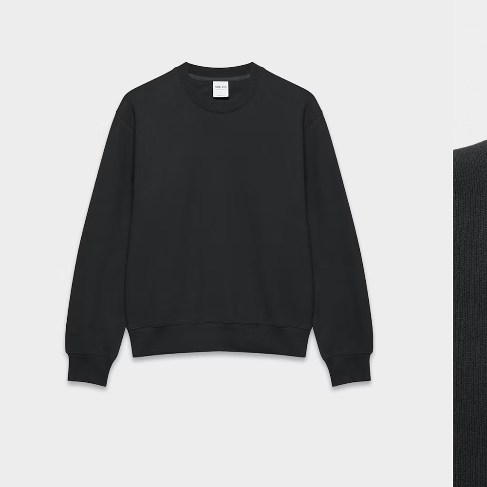 Aritzia Black Crewneck Sweatshirt - Women's